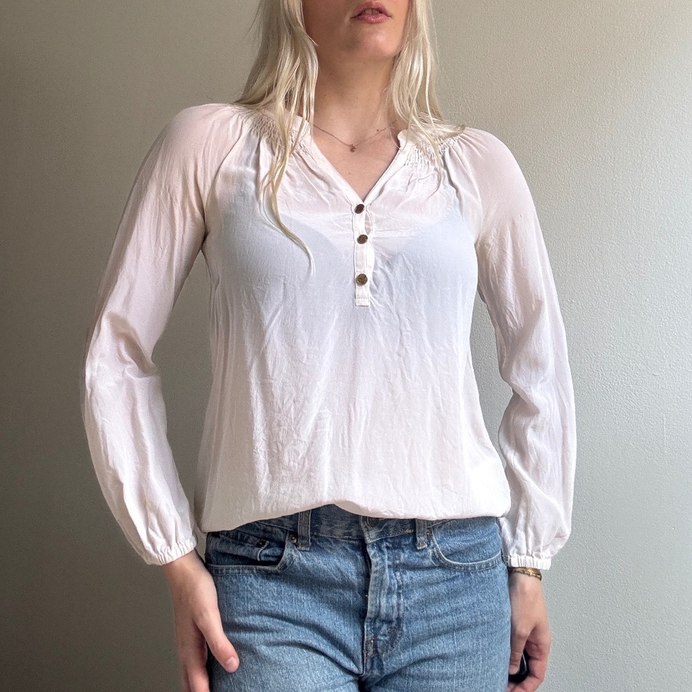 silk elegant white button down long sleeve blouse